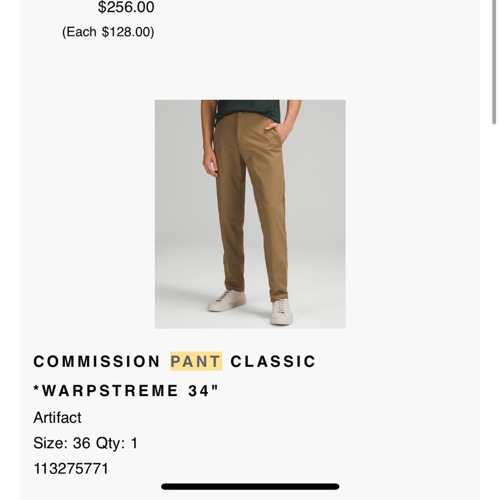 Lululemon ABC Commission Pants size 36 in Warpstream material. Artifact color